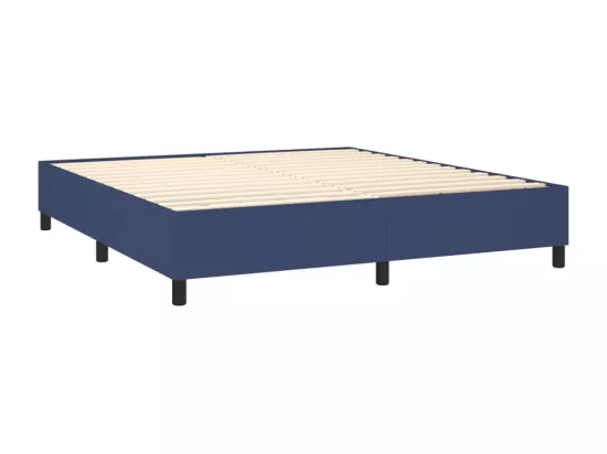 Sommier tapissier avec matelas et LED Bleu 160x200 cm Tissu