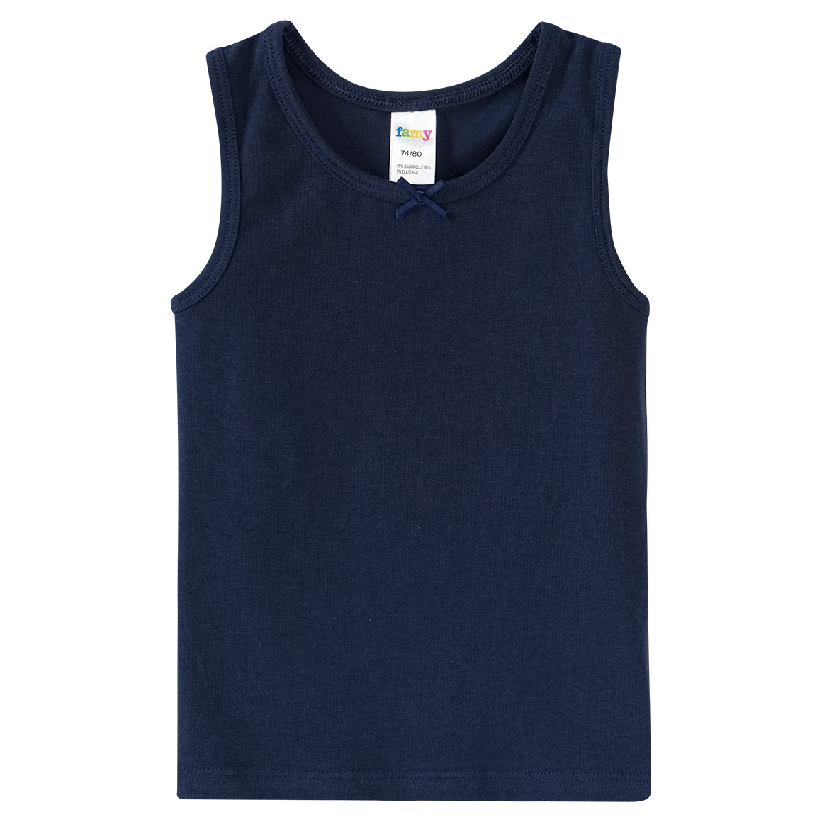 Famy 3 Baby Unterhemden dunkelblau / weiss