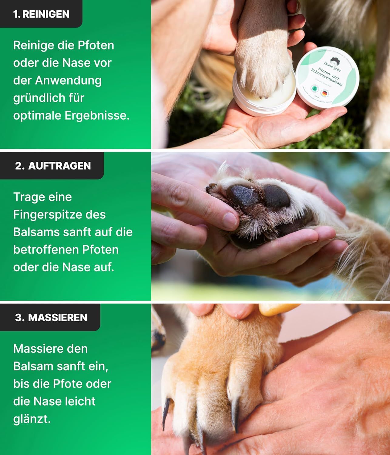 Emma Grün® Pfoten- und Schnauzenbalsam mit Propolis & Bienenwachs