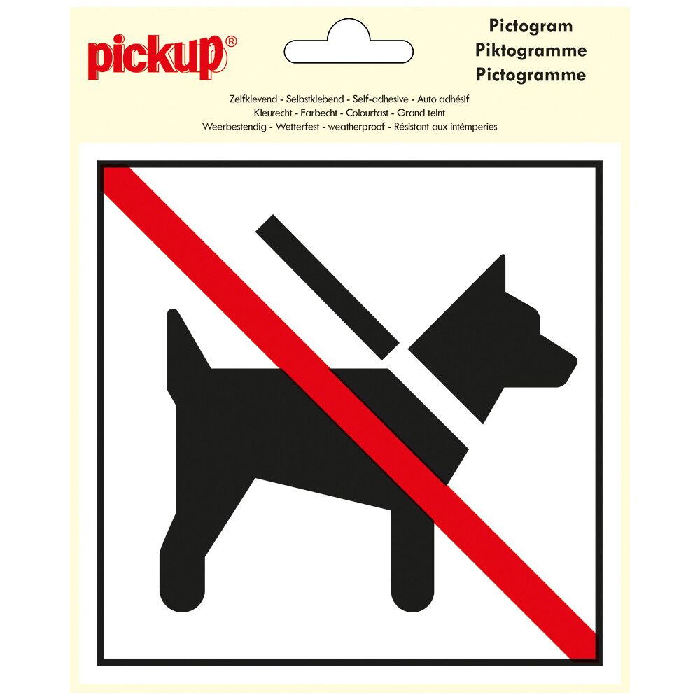 SKILTPICKUP PICTOGRAM HUNDER FORBUDT RUND 15 CM