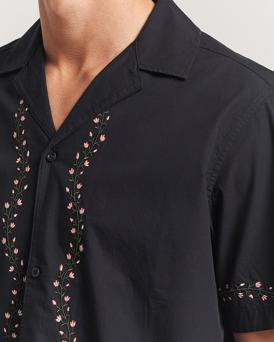 Les Deux Lesley Embroidery Short Sleeve Shirt Black