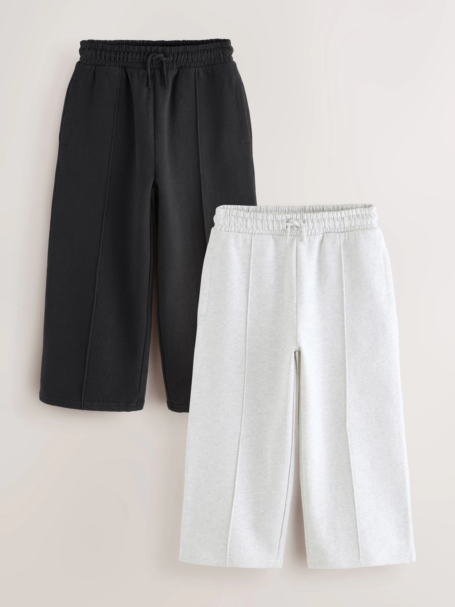 Zwart/grijs - Wide Leg Joggers 2 Pack (3-16yrs)