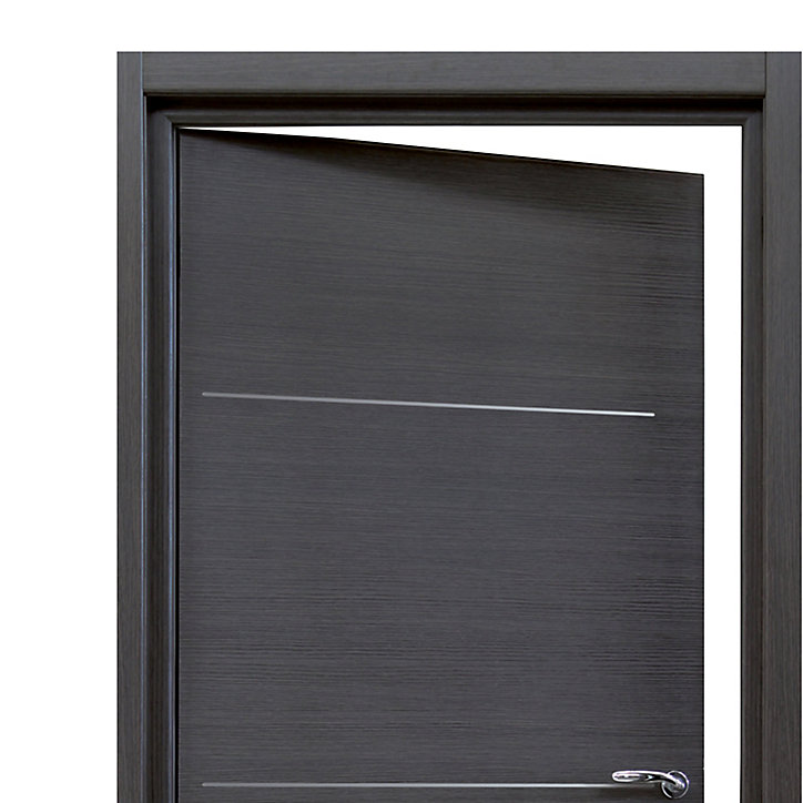 Bloc-porte Triaconta gris H.204 x l.83 cm, poussant gauche