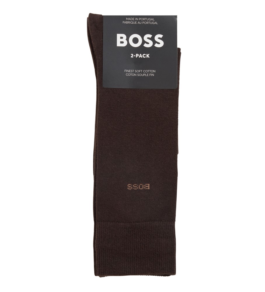 Pacote com 2 pares de meias marrons da marca BOSS