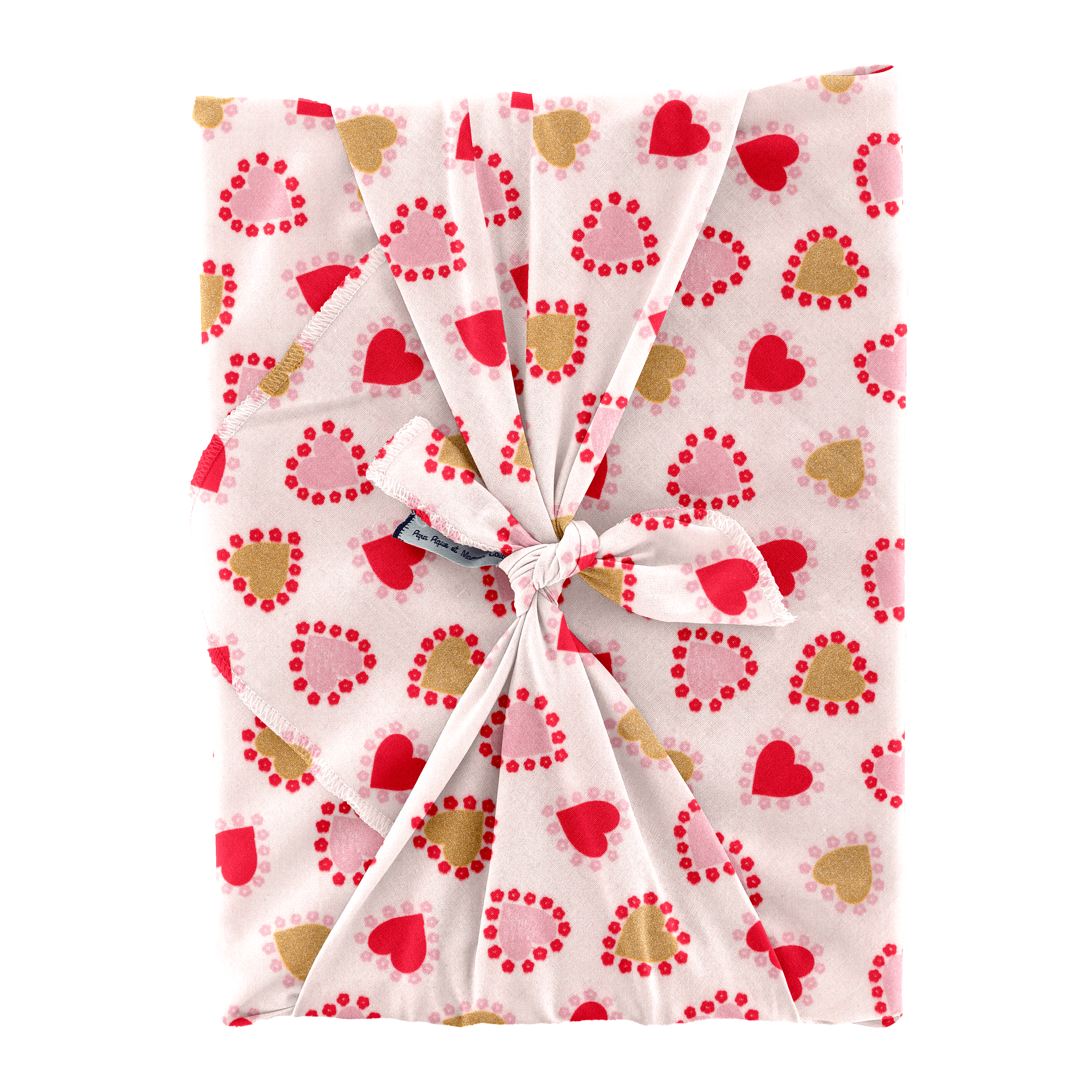 Furoshiki Grand 73 X 73 Cm Petits Coeurs