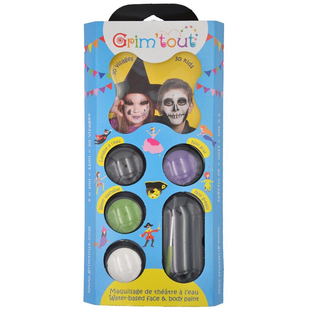 Grim'tout schminkset 4 kleuren - heks en skelet
