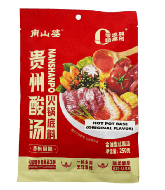 Nan Shan Po Guizhou-stijl zure soep Hot Pot-basis (originele smaak) 250g