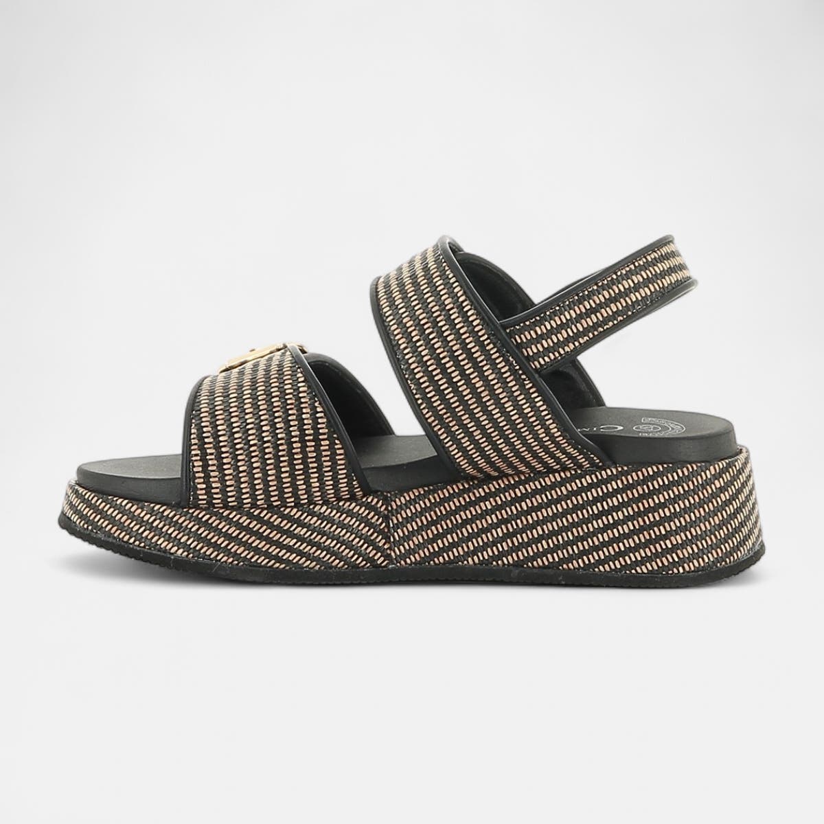 Sandales à talon compensé Femme noir