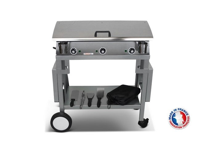 Pack plancha électrique PlanchaElec Lux 830 Inox - Chariot Monceau Pla