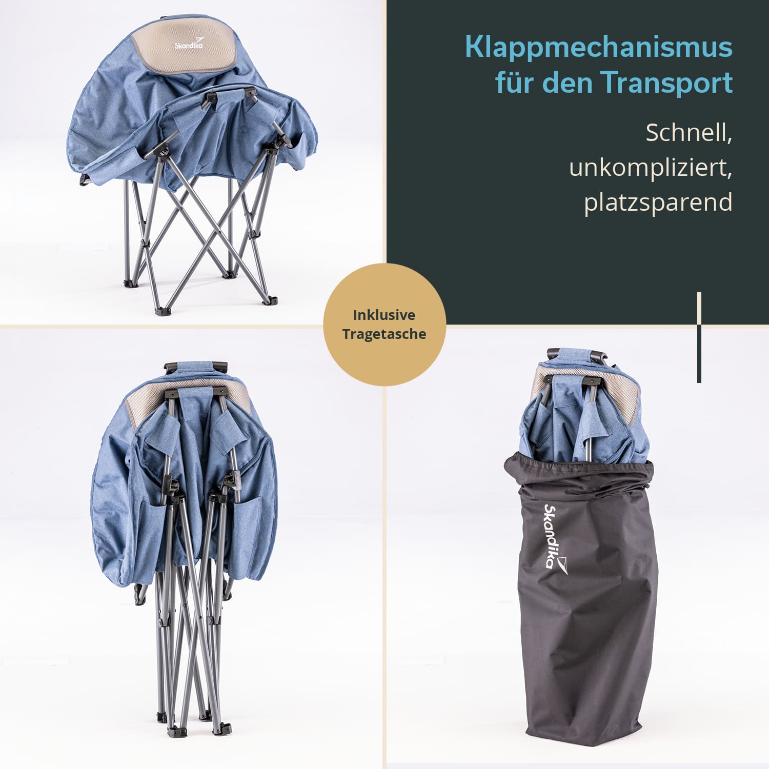 Skandika Kupari Moonchair XL Campingstoel - Blue