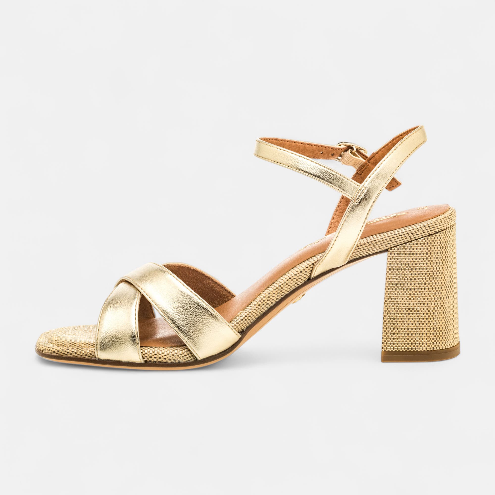 Nu-pieds à talon Femme or