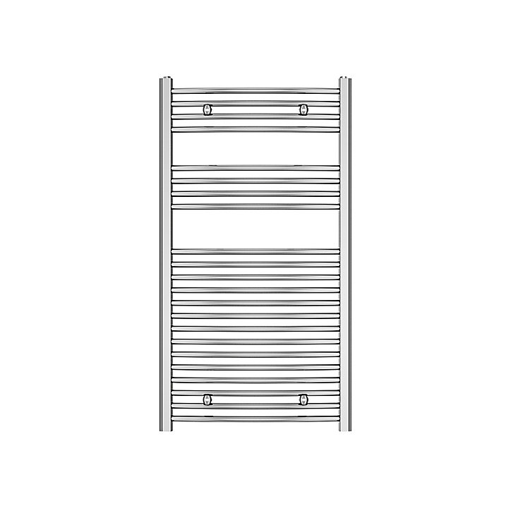 Sèche-serviettes eau chaude galbé Flomasta argent 382W