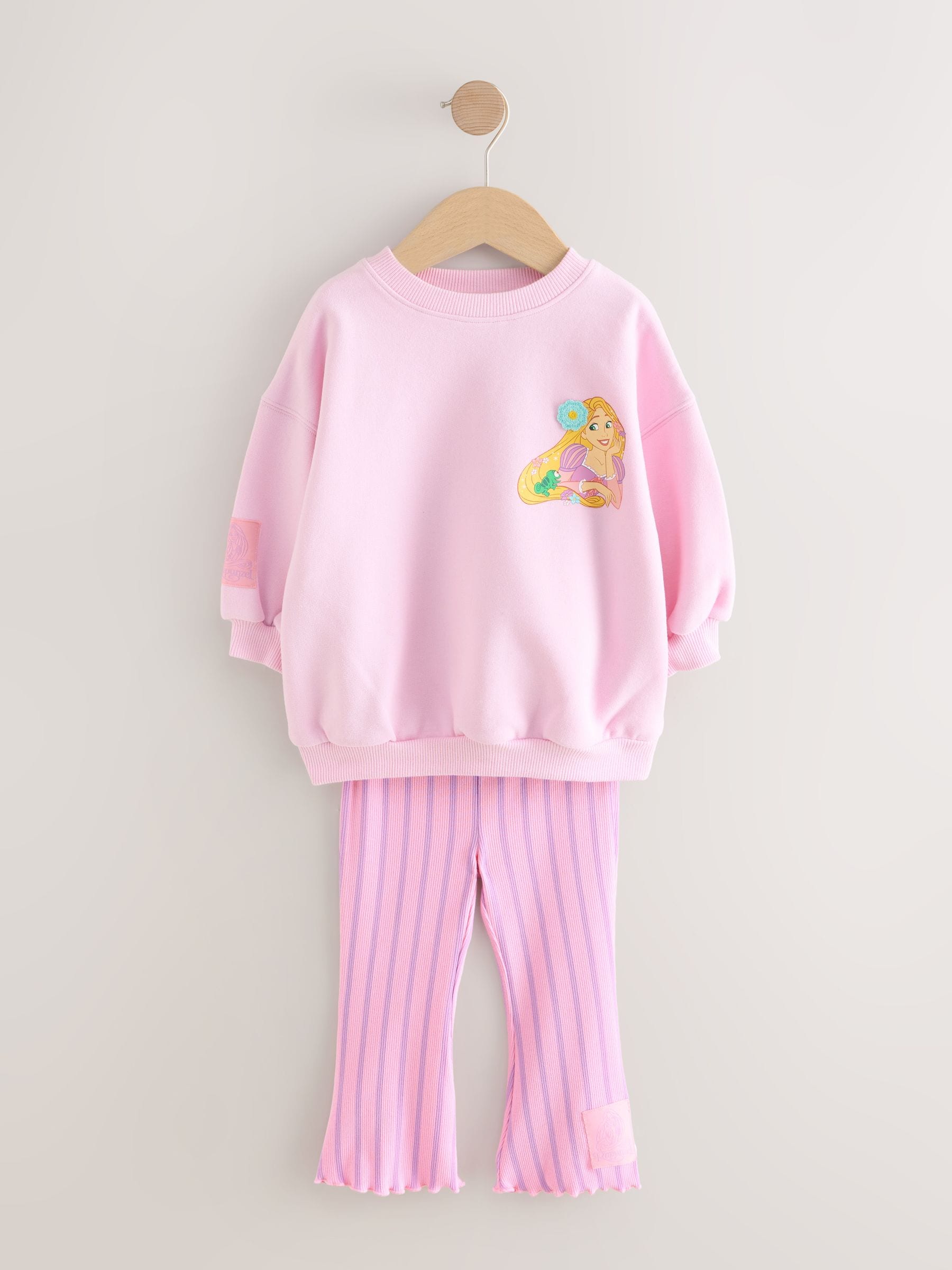 Pink Rapunzel Disney Princess - Set van sweatshirt en uitlopende legging (3mnd -7jr)