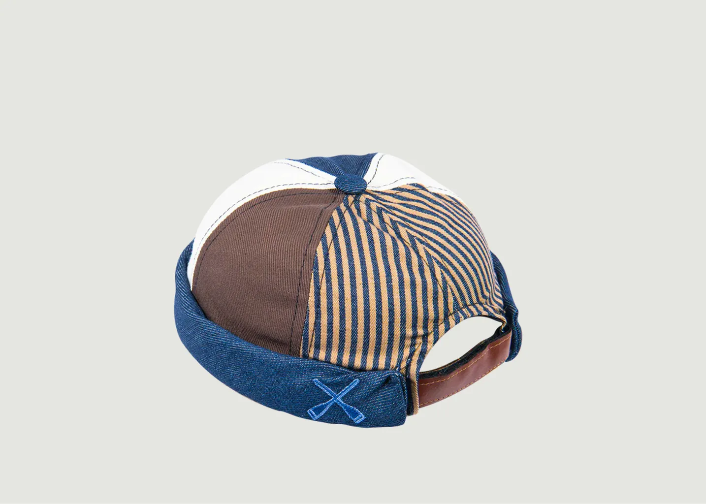 Bonnet docker Miki patchwork workwear Béton Ciré