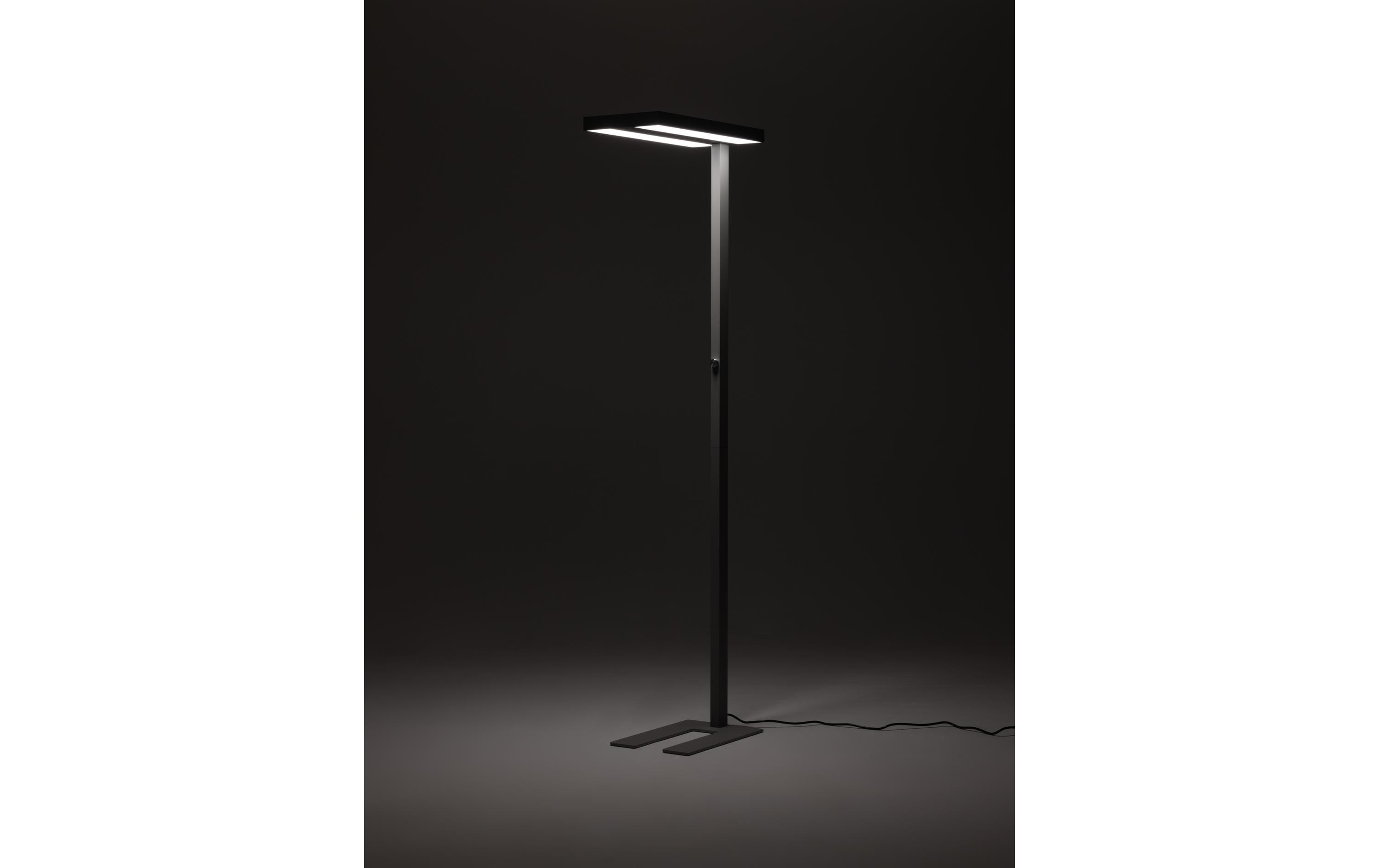 Bürostehleuchte LED 80 W, Grau<br>Dimmbare Stehleuchte für Boden- und Deckenbeleuchtung