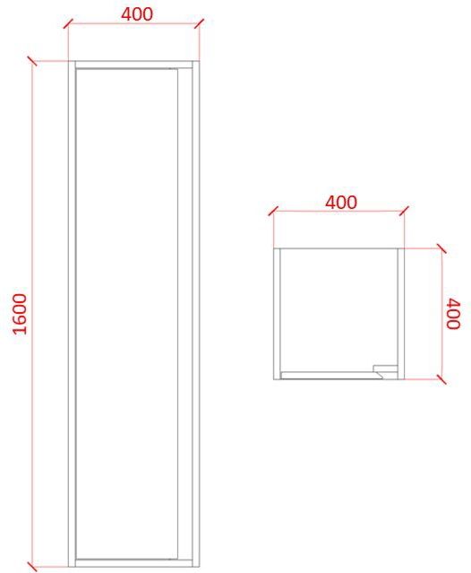 SaniGoods - Sally - Kolomkast - Wit Glans - 160cm - 1 Deur