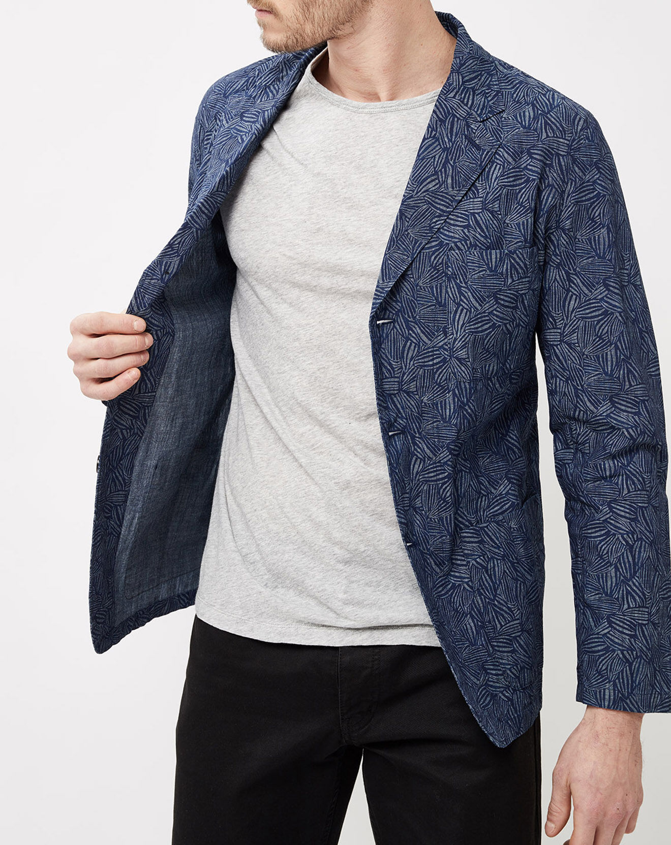 Hartford Veste Job avec imprimé indigo