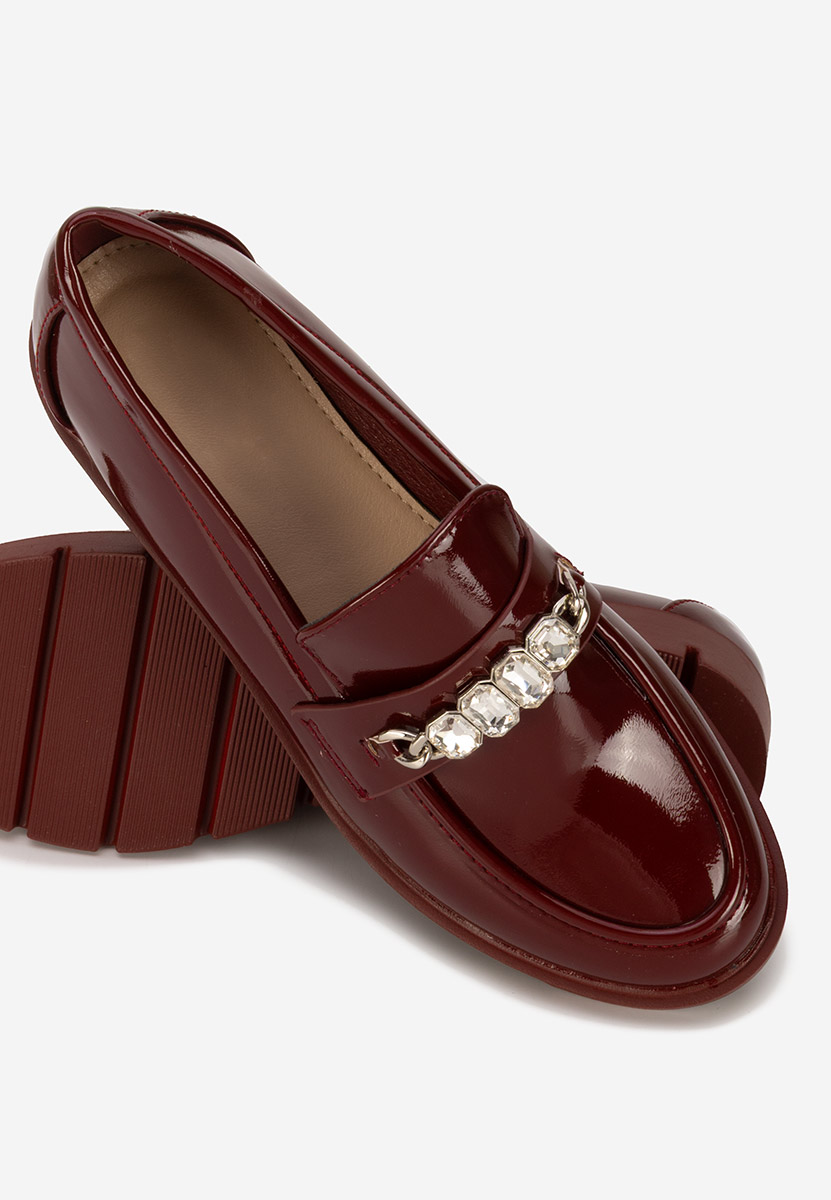 Mocassins pour femme vernis bordeaux Anselia