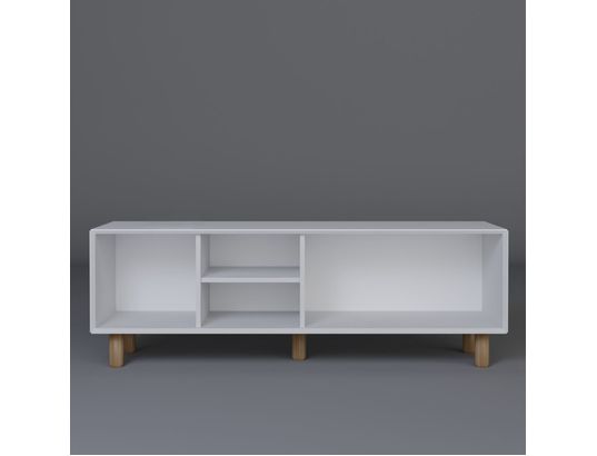 CONCEPT1 - Meuble TV Boheme 1600-70 blanc 160 x 40 x h56 cm