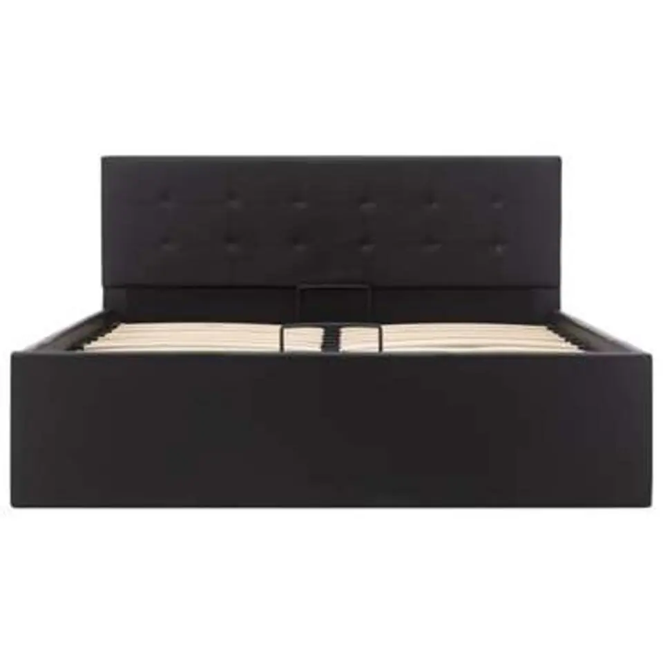 vidaXL - Bed met opbergruimte - Hydraulisch - Zwart - Kunstleer - 120x200 cm