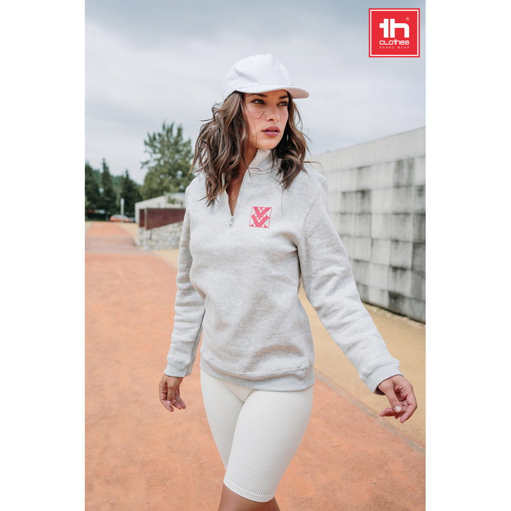 TH Clothes 30163 - Sweat-shirt col zippé unisexe