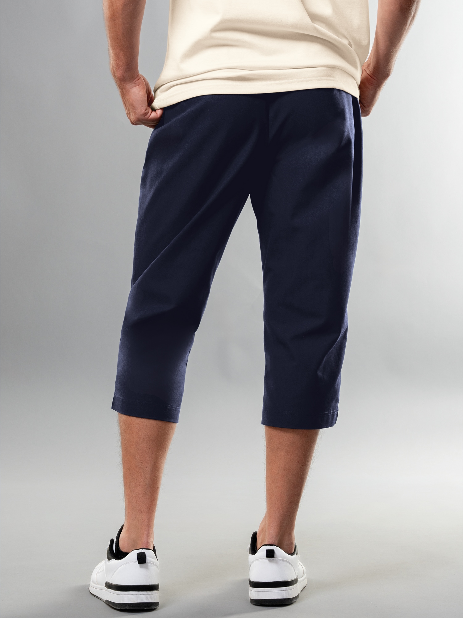 3/4 Freizeithose aus Baumwolle Navy