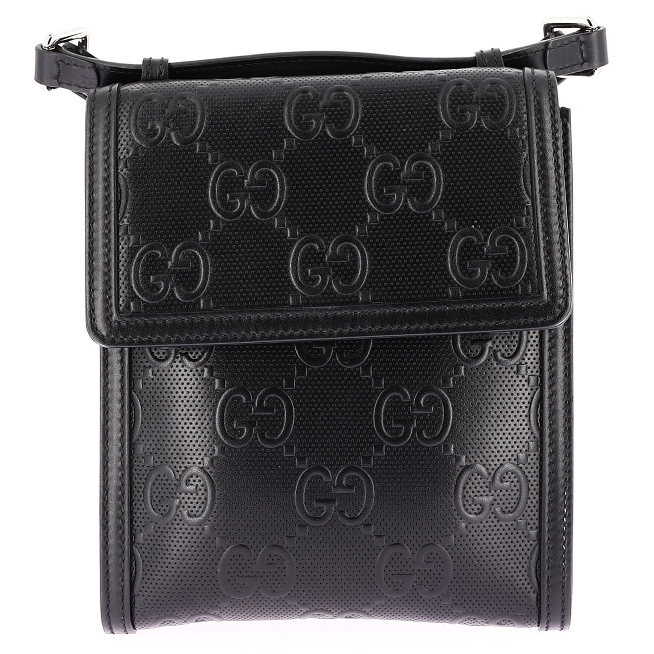 Gucci Sac bandoulière en Cuir Monogramme noir Etat: Parfait état - Longueur 18 cm