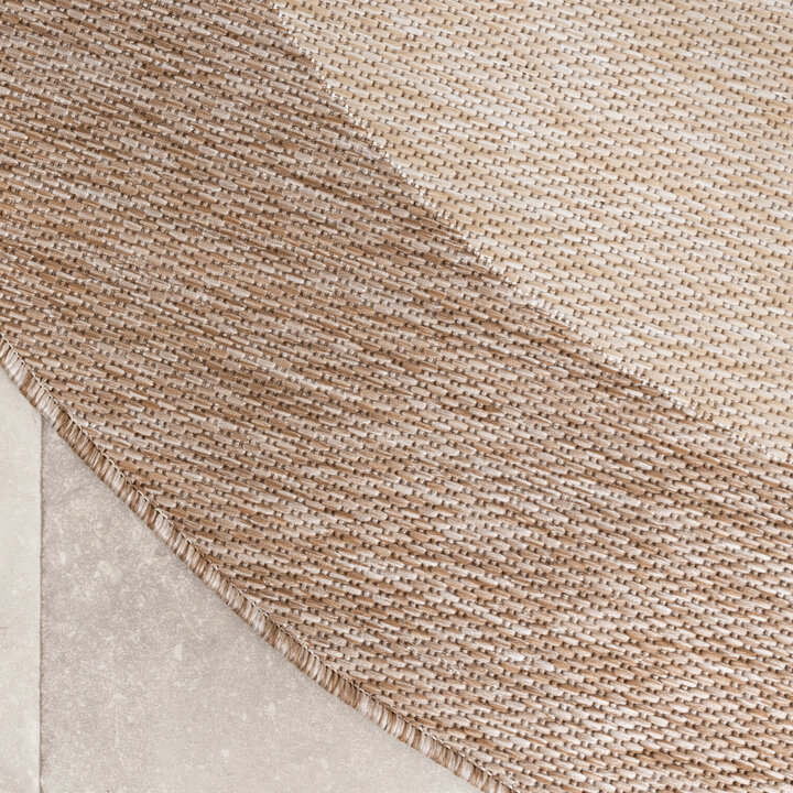 Rond In- & Outdoor vloerkleed - Sierra Border Creme/Beige