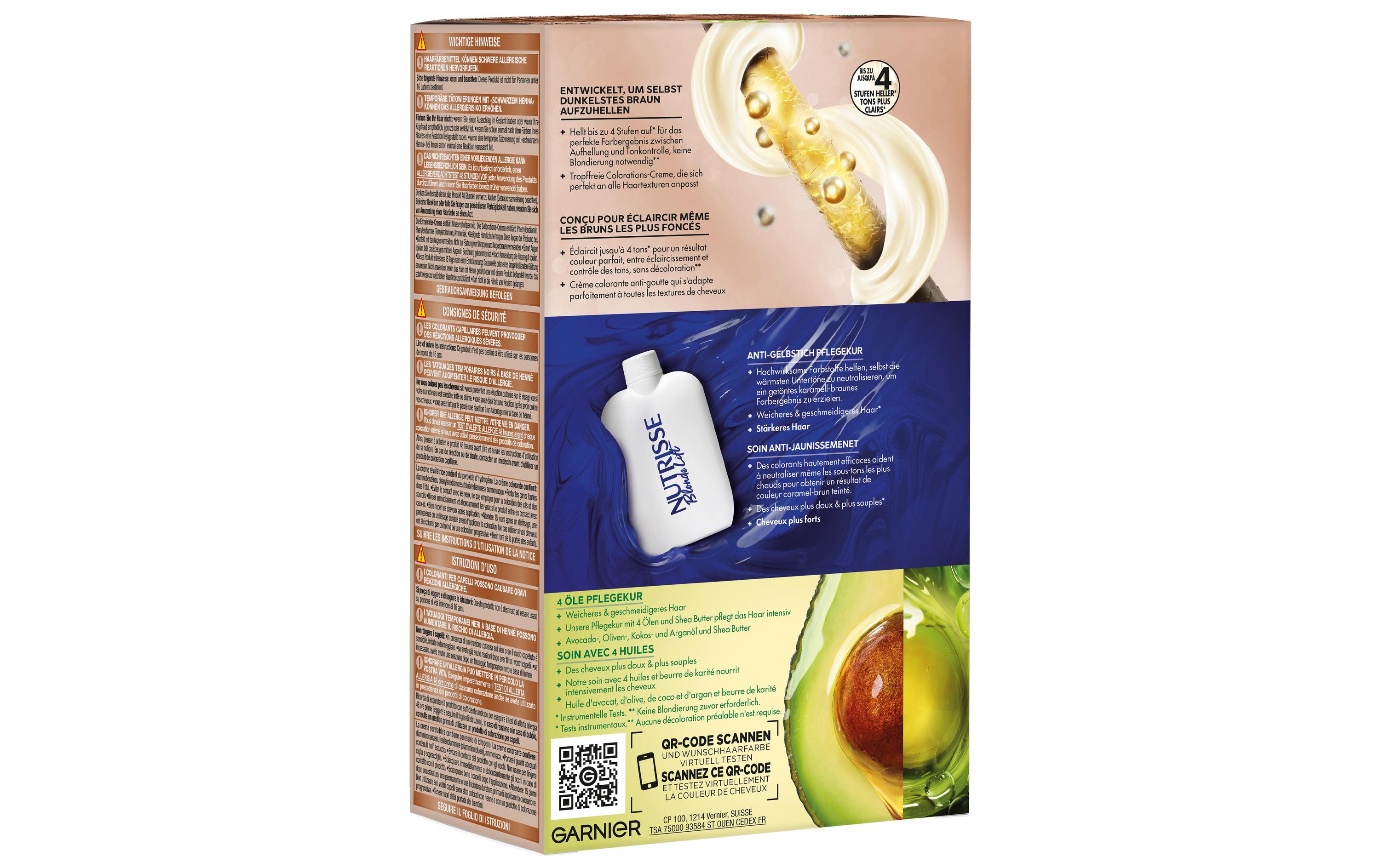 Haarcoloration Ultra Lift KastanienbraunAufhellung in Naturbraun hellt dunkles Haar ohne vorherige Blondierung um bis zu vier Stufen auf