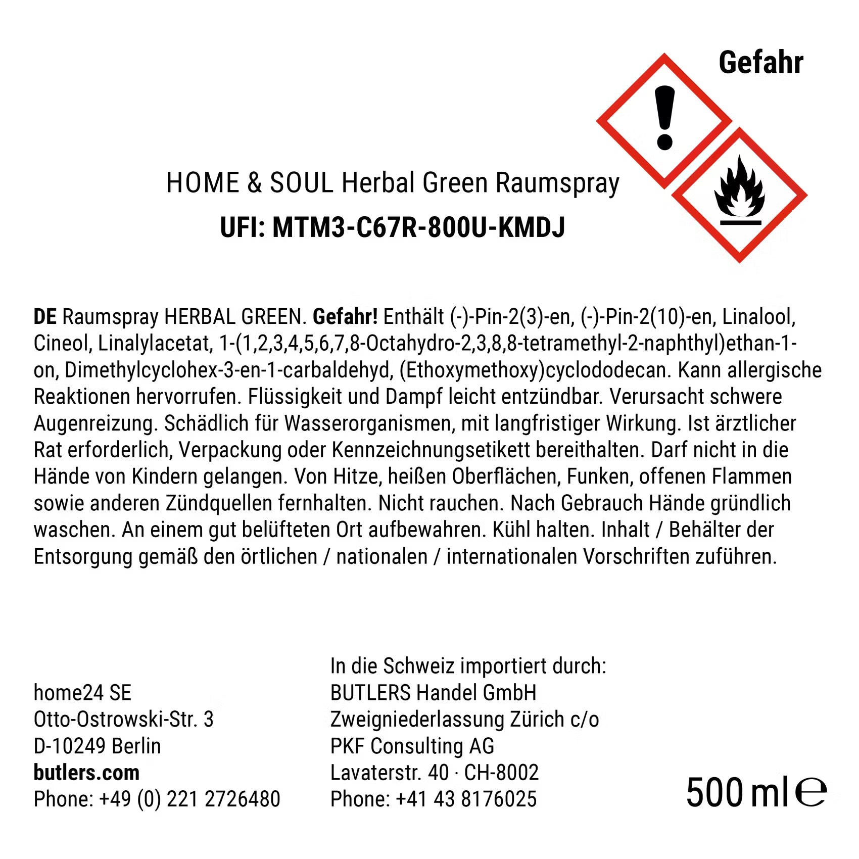 HOME & SOUL Raumspray X Herbal Green