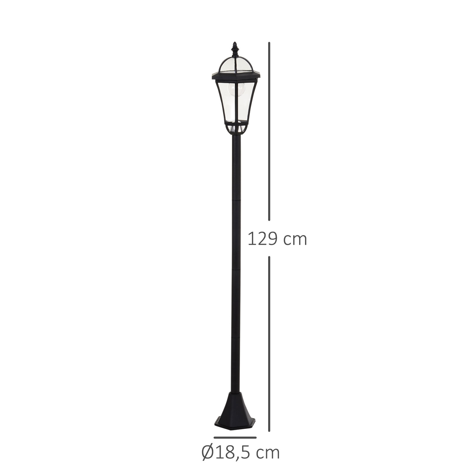 Outsunny 2 Luminárias Solares de Rua Pretas, IP44 à Prova d'Água, para Jardim