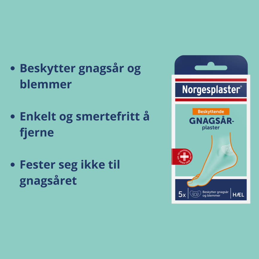 Norgesplaster beskyttende gnagsårplaster til hæl 5 stk