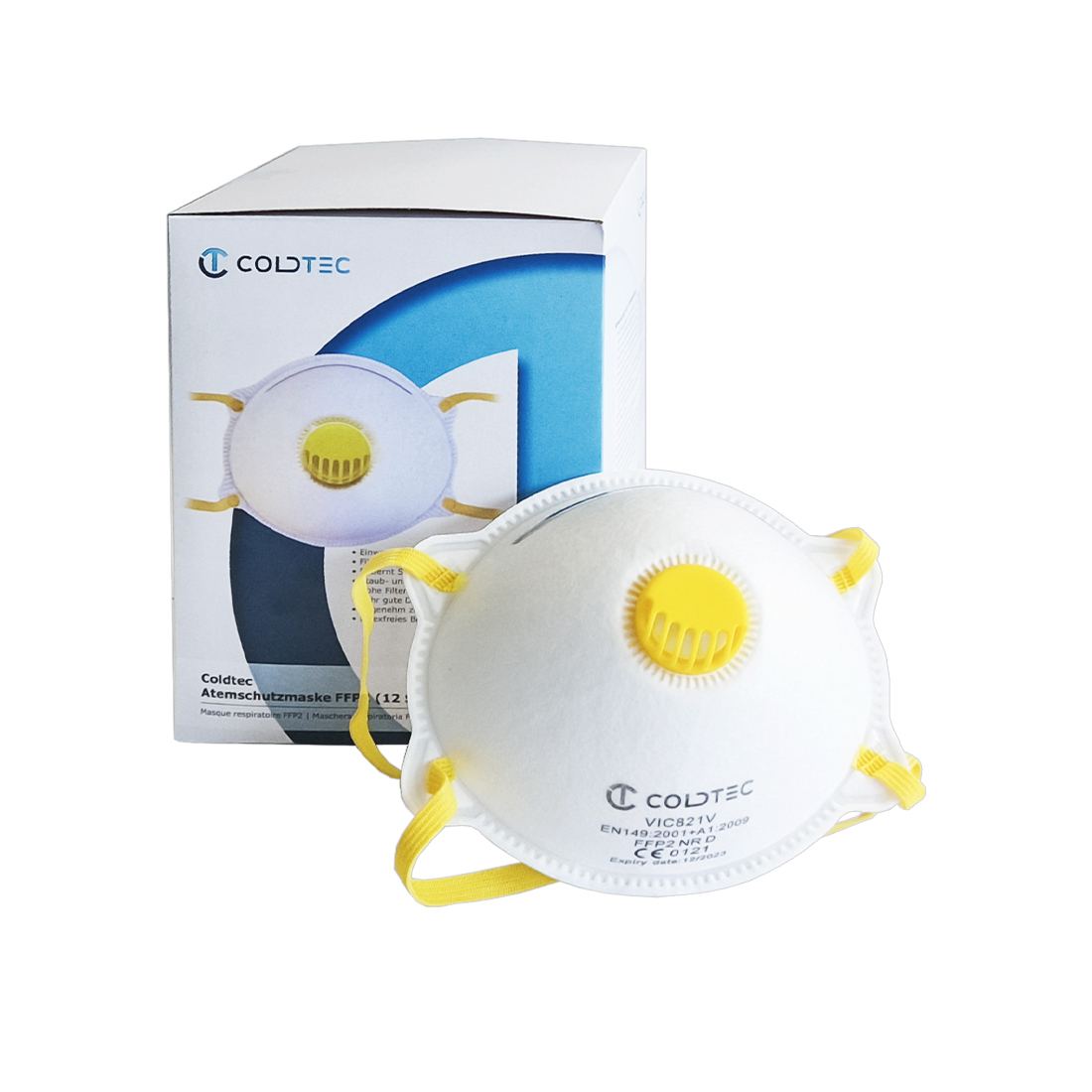 Coldtec Atemschutzmaske FFP2 mit Ventil, 12 Stück