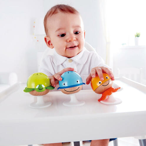 Hochets animaux marins Bois et multicolor - HAPE
