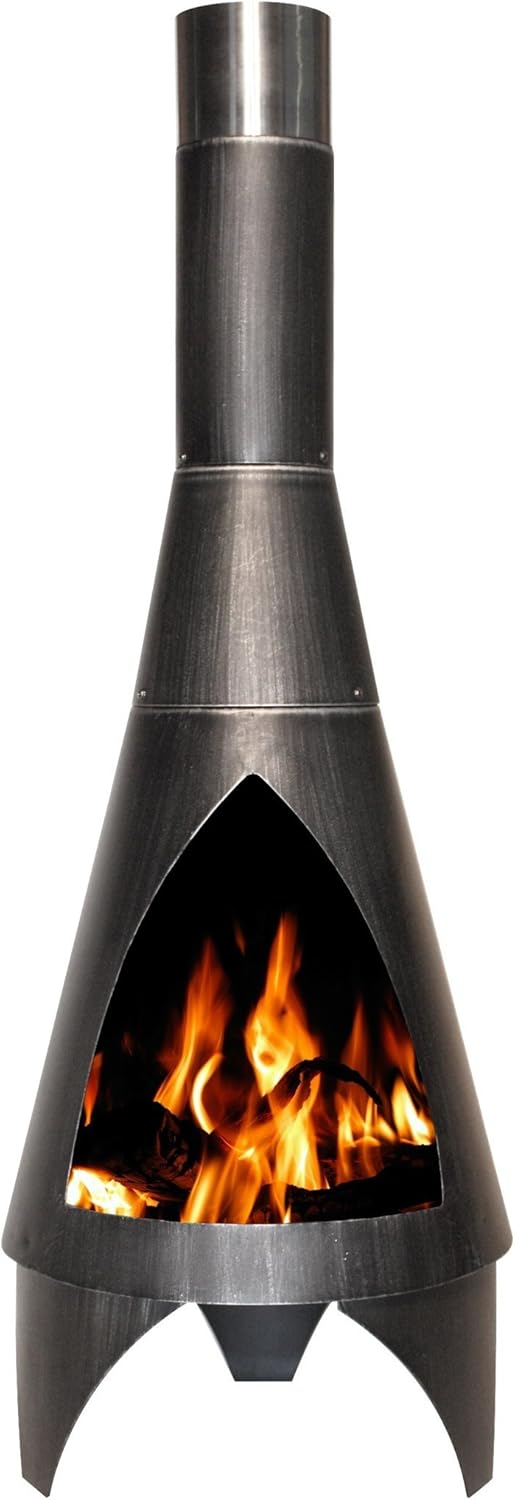 Buschbeck Feuerstelle, Stahlofen Colorado, silber/schwarz, 60 x 60 x 160 cm, 90051.000