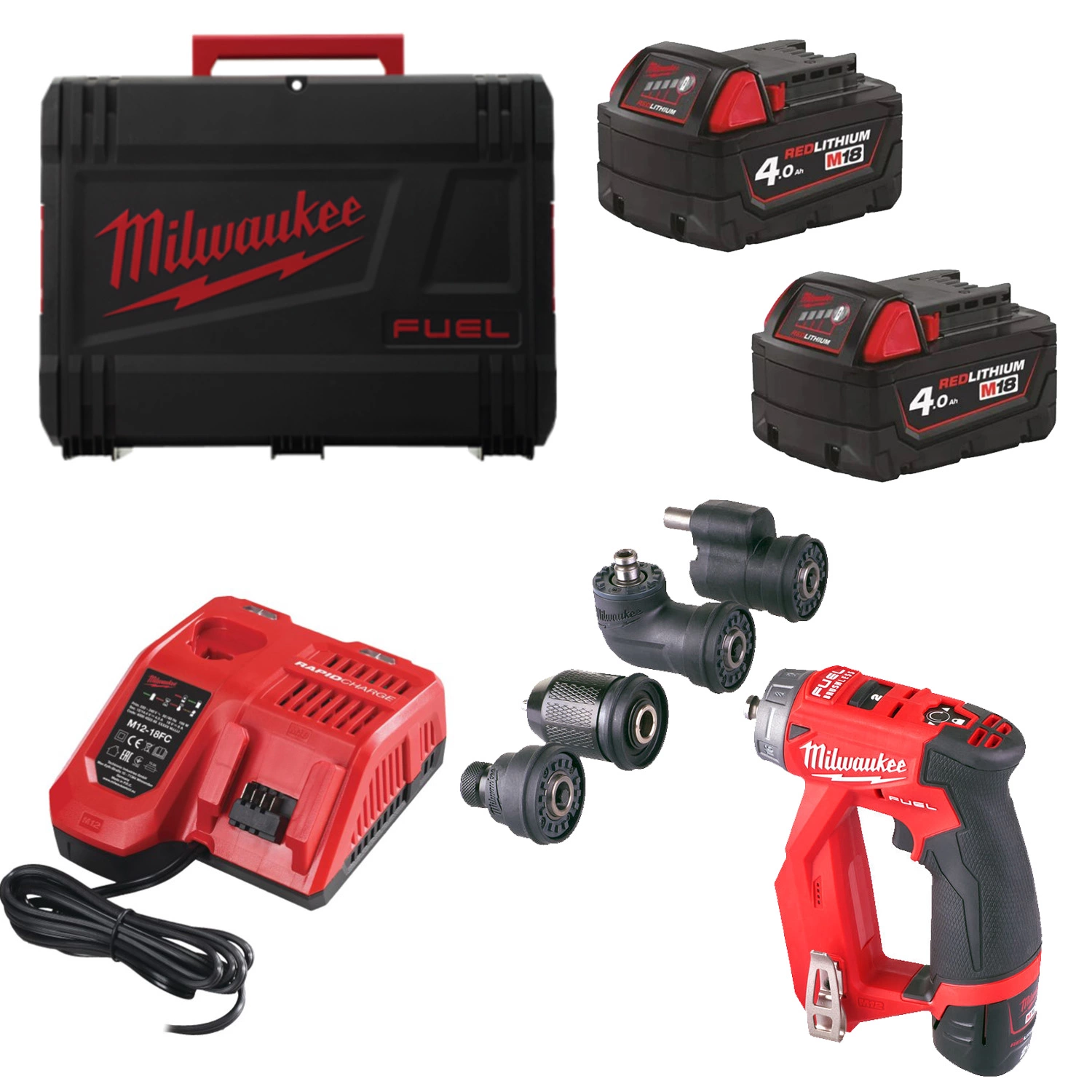 Milwaukee M12 FDDXKIT-202X 12V Li-Ion accu boor-/schroefmachine set (2x 2.0Ah accu) in HD-Box - 34Nm