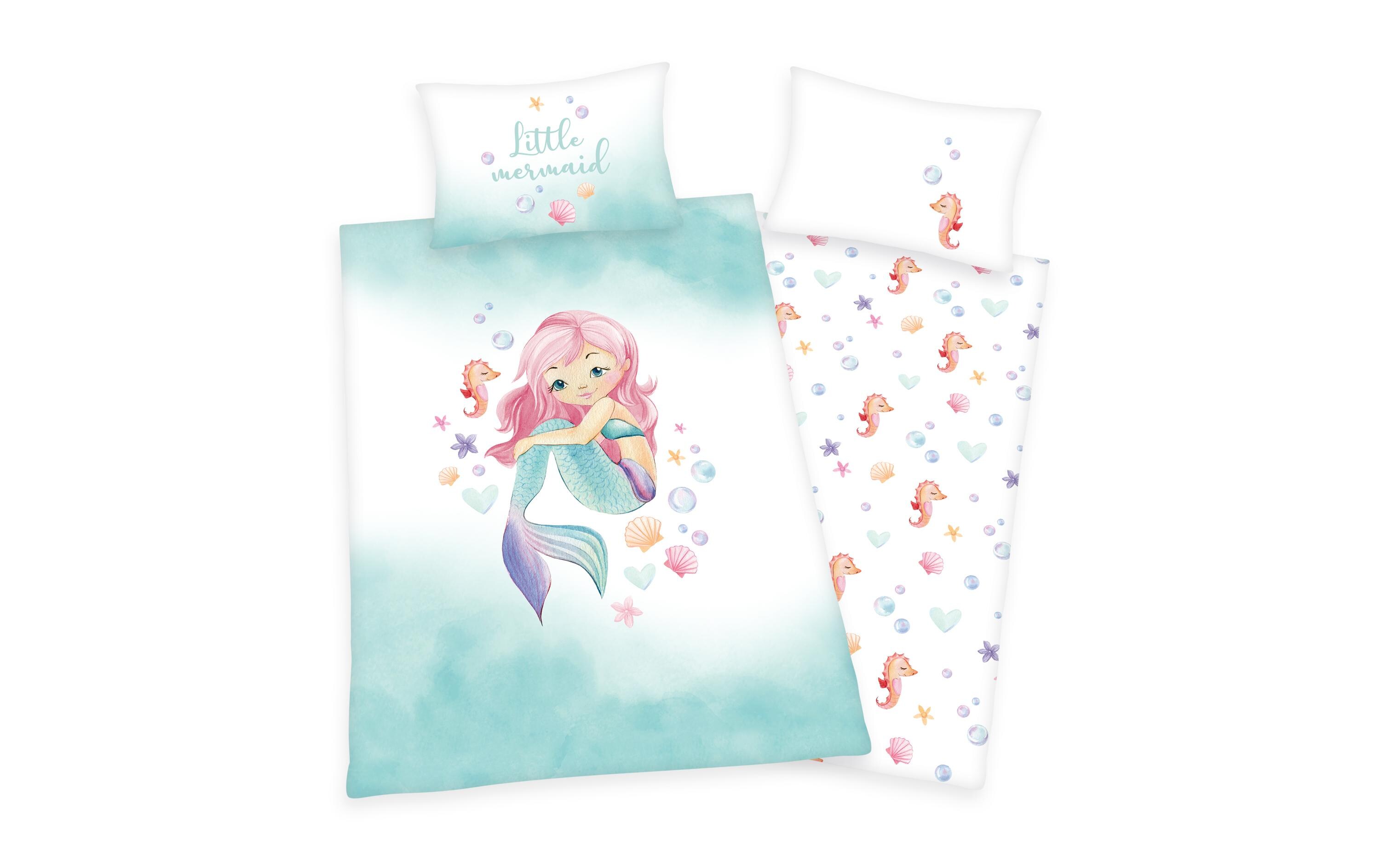 Kinder Bettwäschegarnitur Little Mermaid 160 x 210 cmBettwäscheset aus 100% Baumwolle