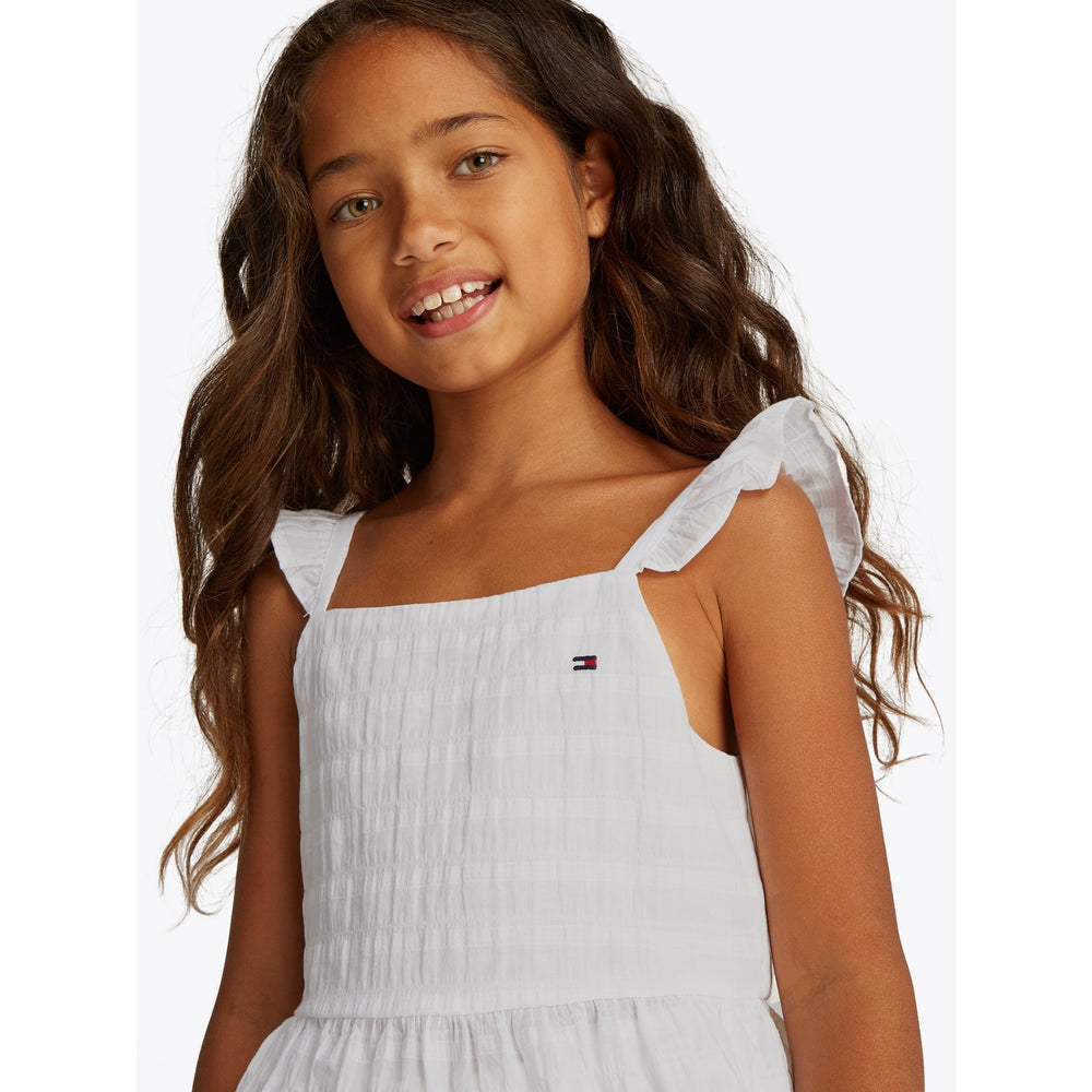 Køb Tommy Hilfiger White Textured Bomuld Top