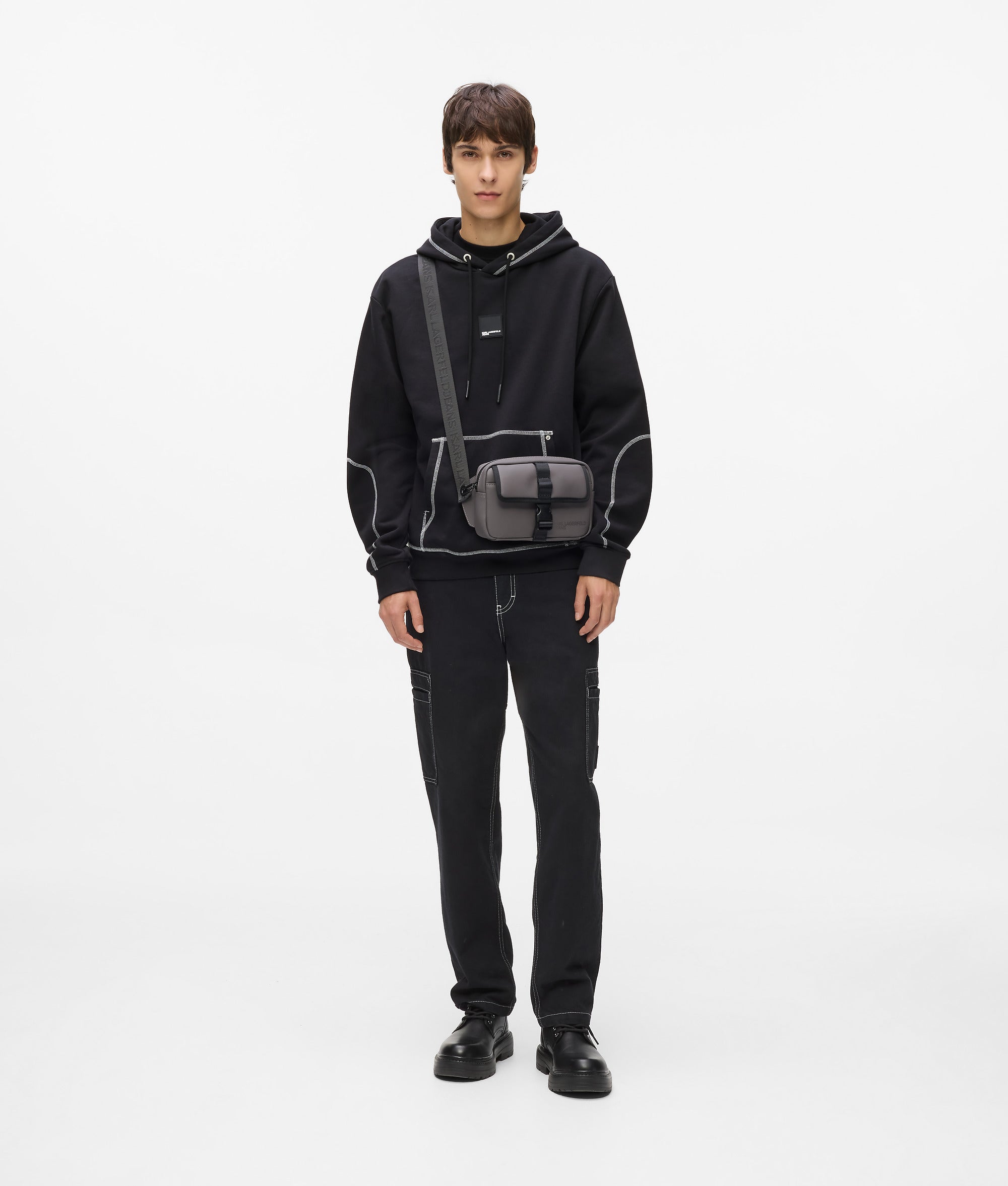Hoodie met contrasterende naden