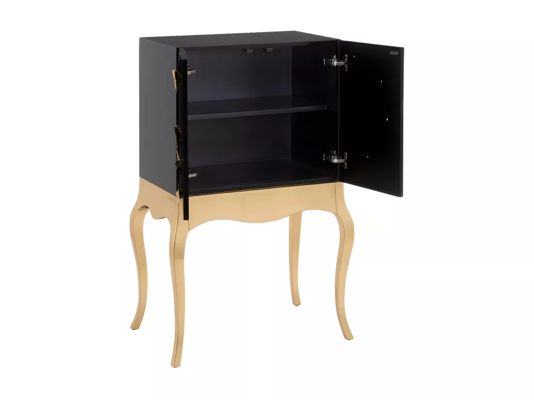 Armoire de salon 2 portes papillon noir/Bois - MARAVI