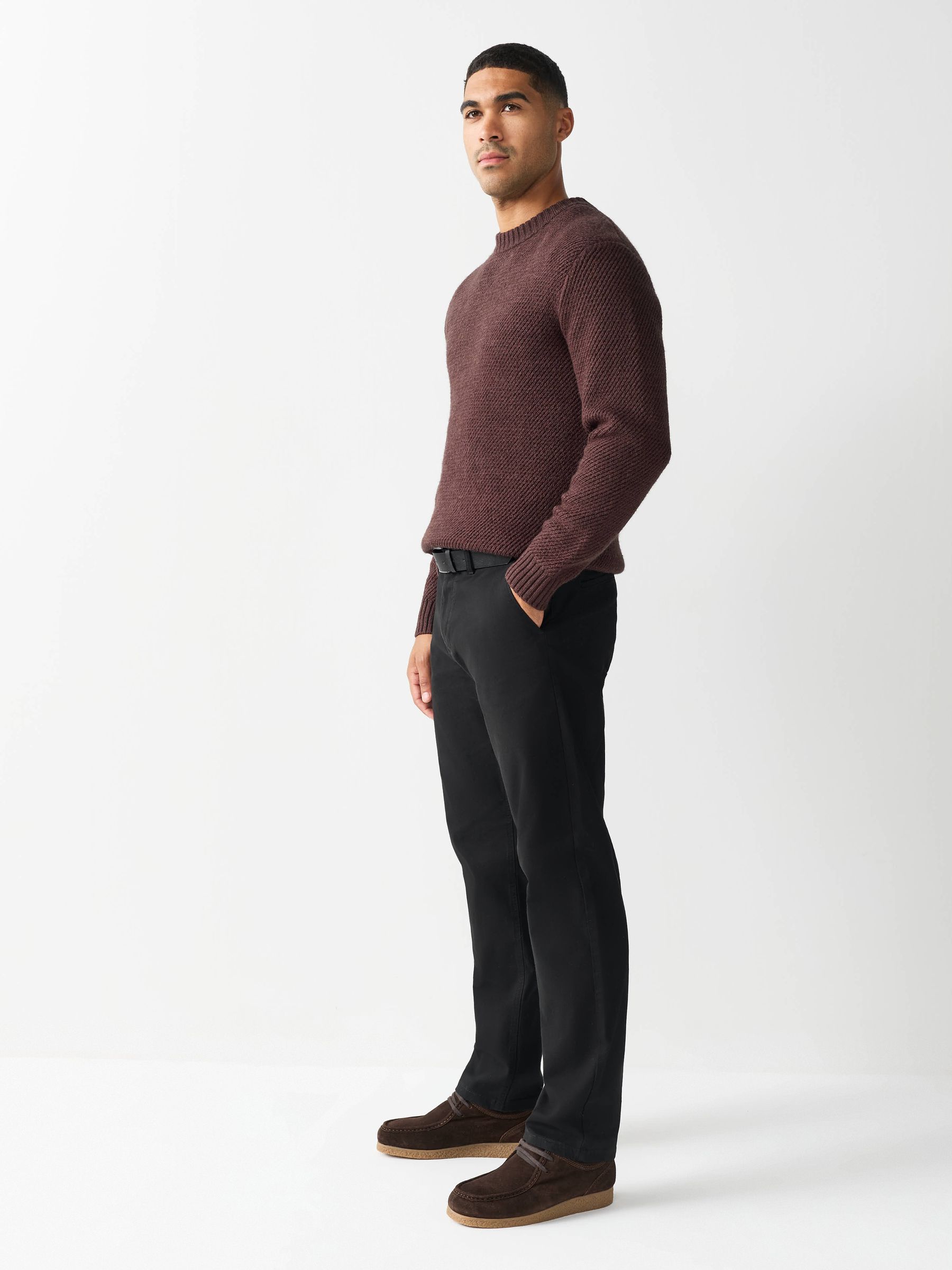 Zwart - Motionflex Chinos Trousers With Belt