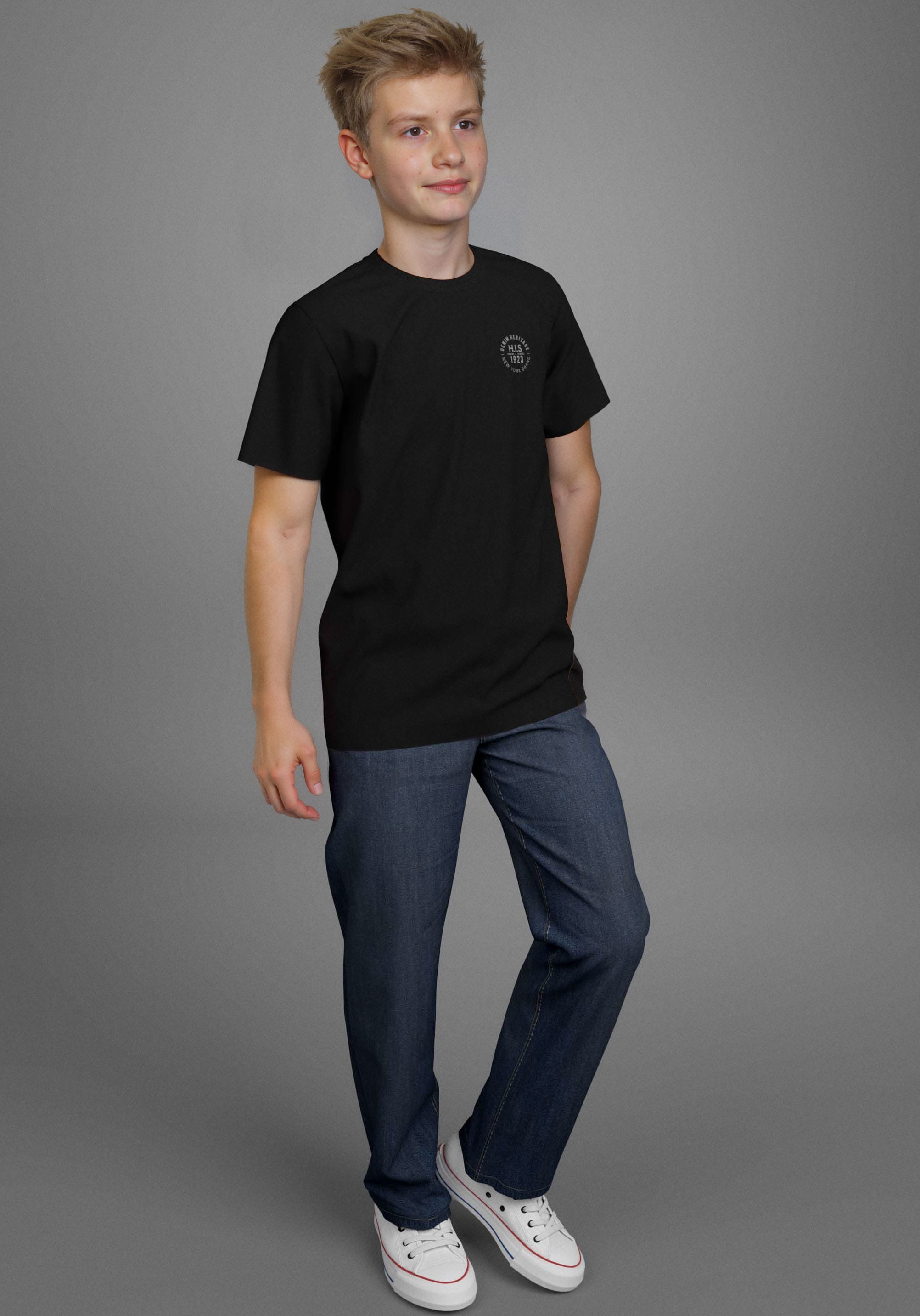 Arizona Stretch-Jeans »mit schmalem Bein für Jungen«, skinny fit,  gerade Beinform,  trendiger Used-Look