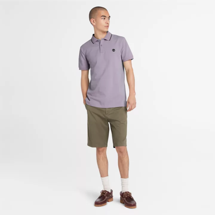 Polo à col imprimé Millers River pour homme en violet