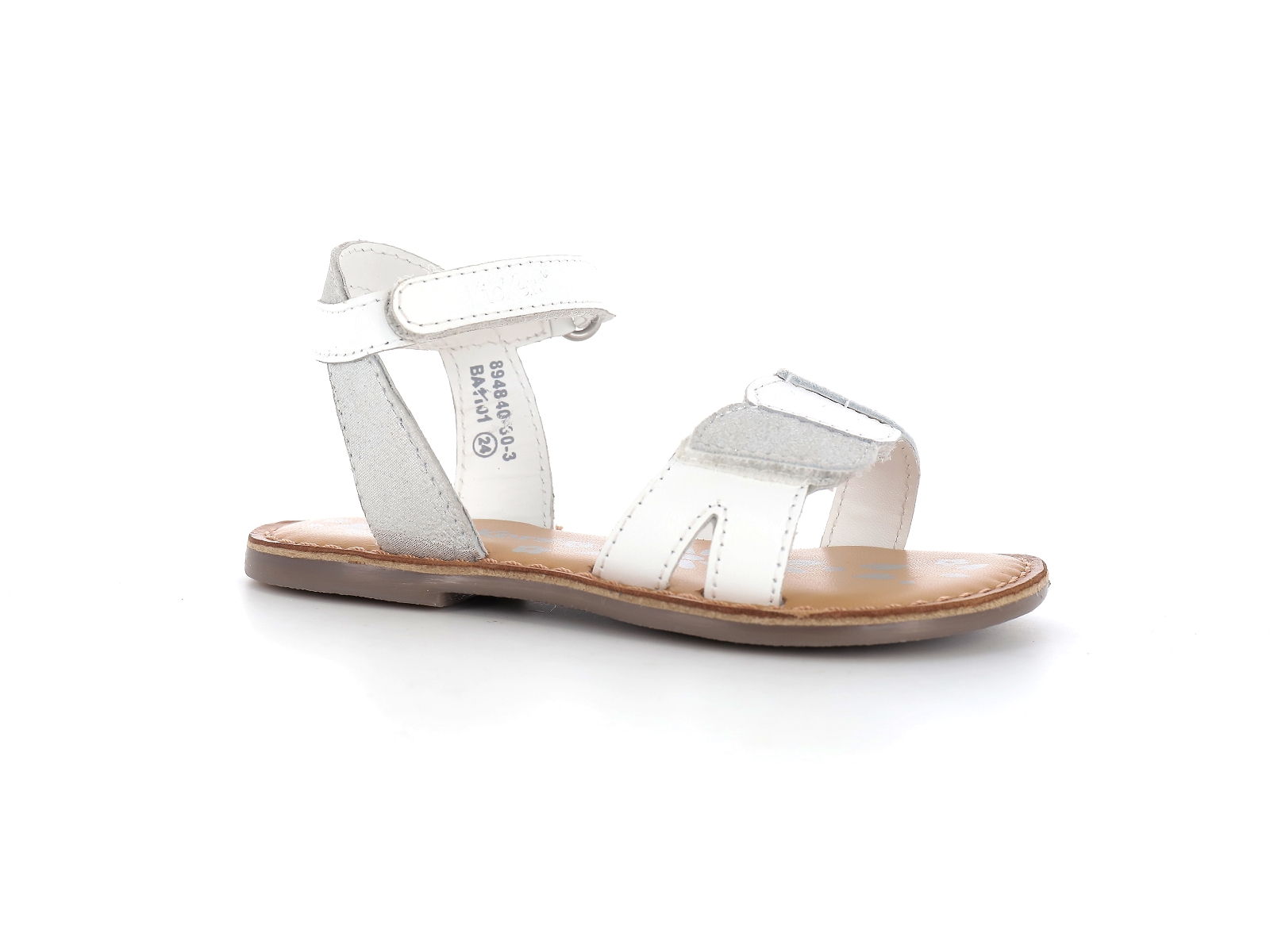Kickers-DISDANA Cuir Blanc Argent