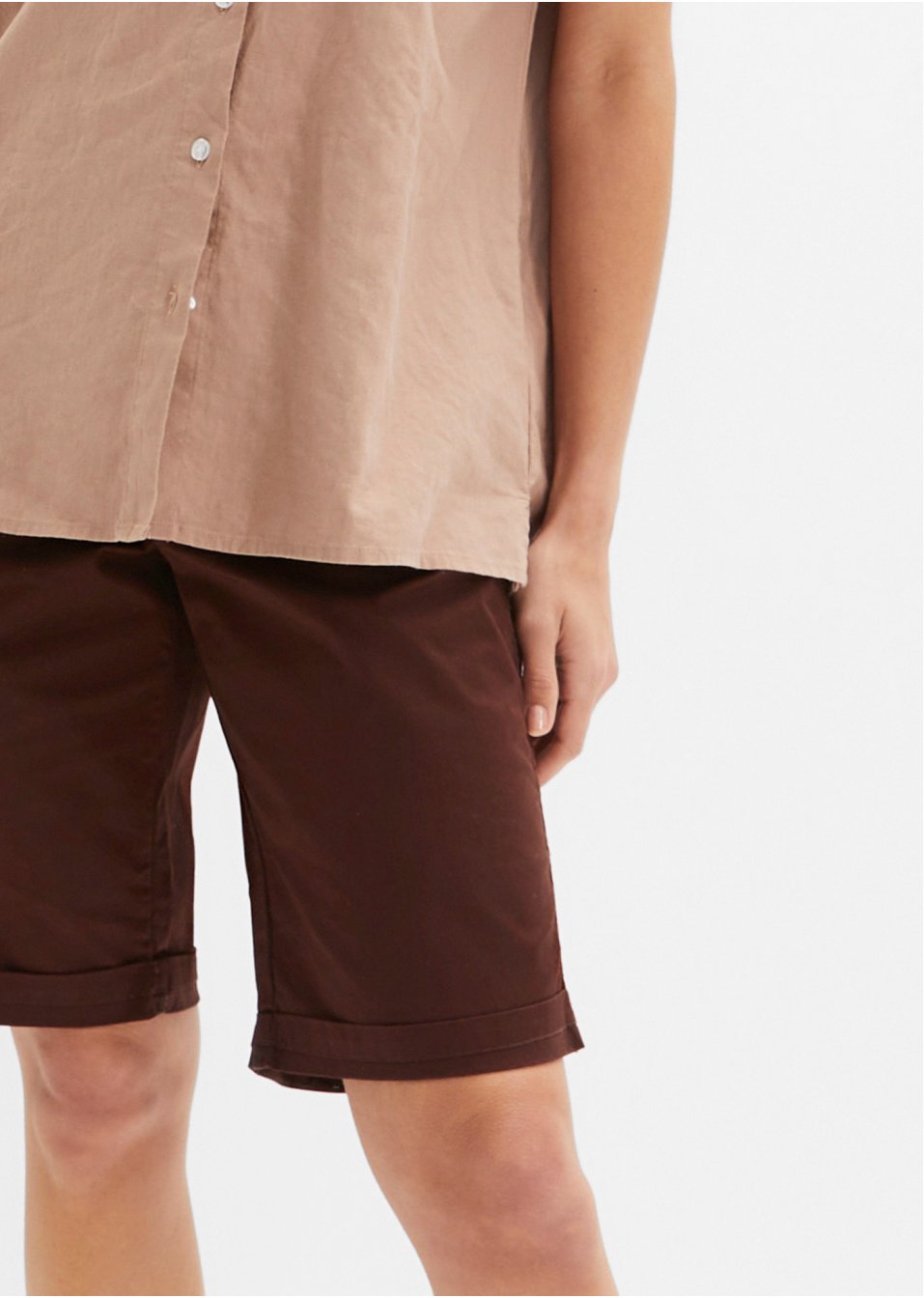 Bermuda paper touch en coton à taille confortable