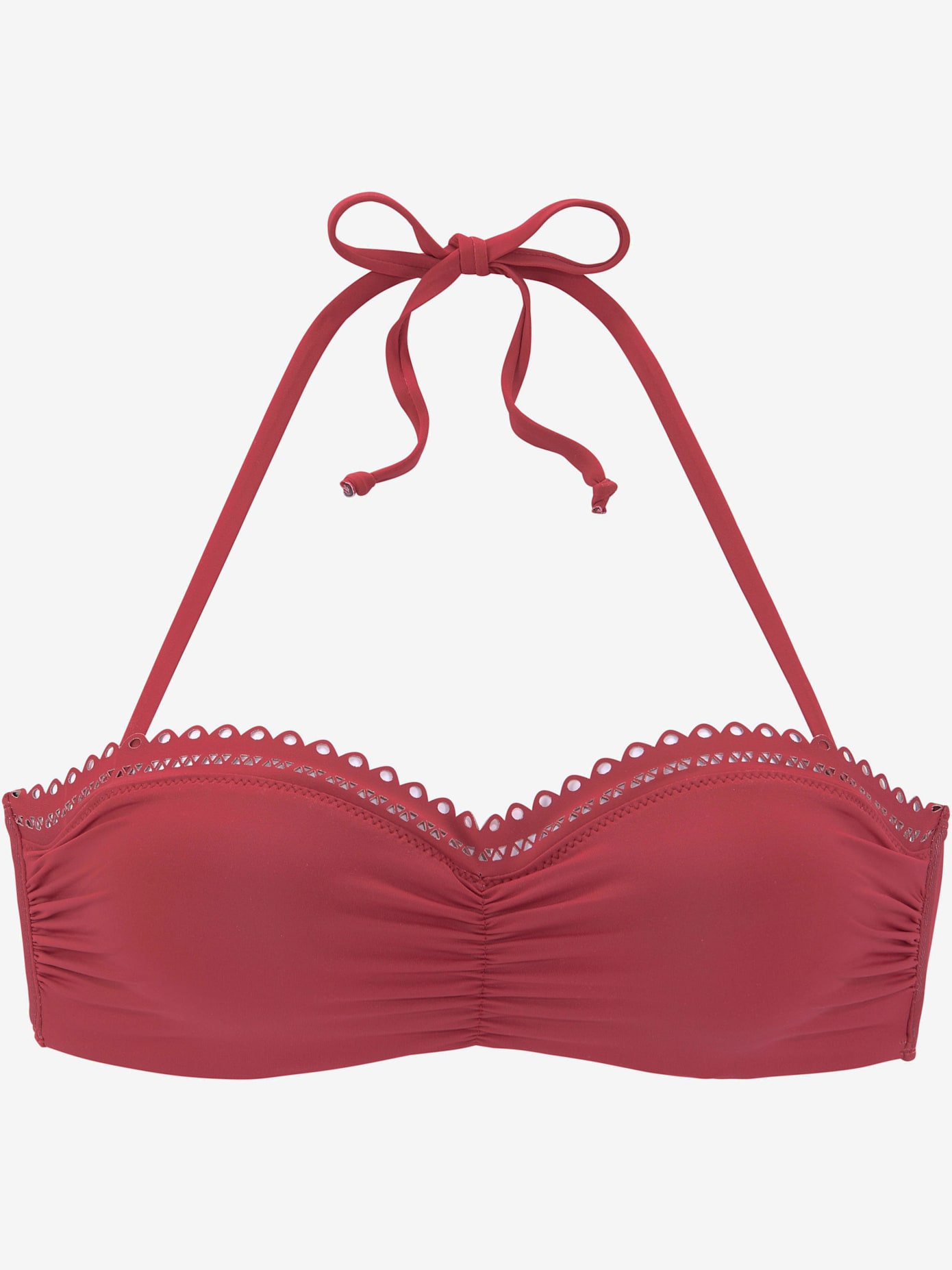 Haut de bikini bandeau à armatures bord découpé au laser tendance