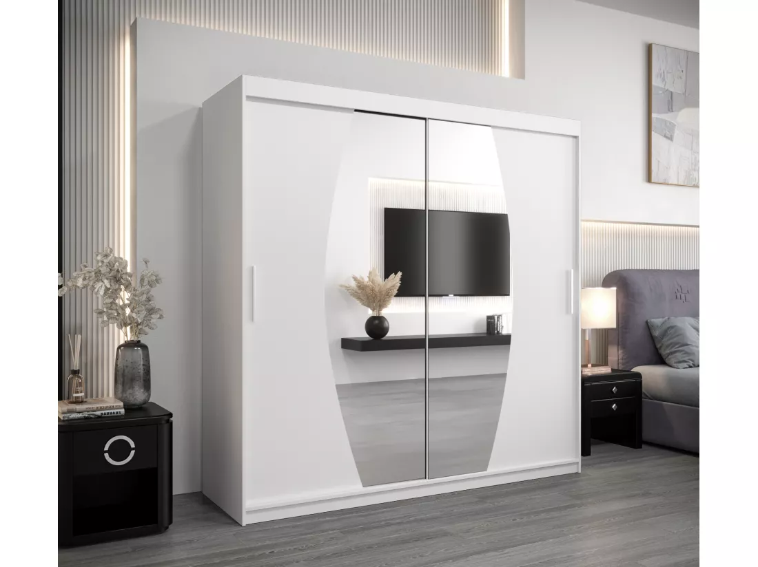 Armoire Elypse À Portes Coulissantes 200/200/62 2 portes (Blanc/Blanc)