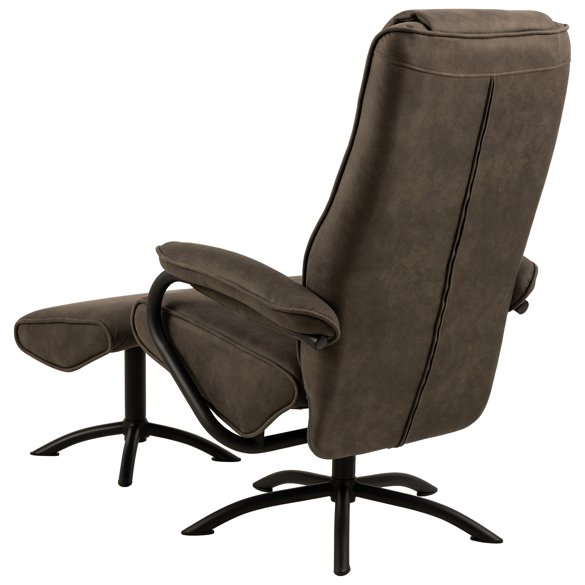 Recliner-Sessel HAYES - grau - matt schwarz - mit Hocker