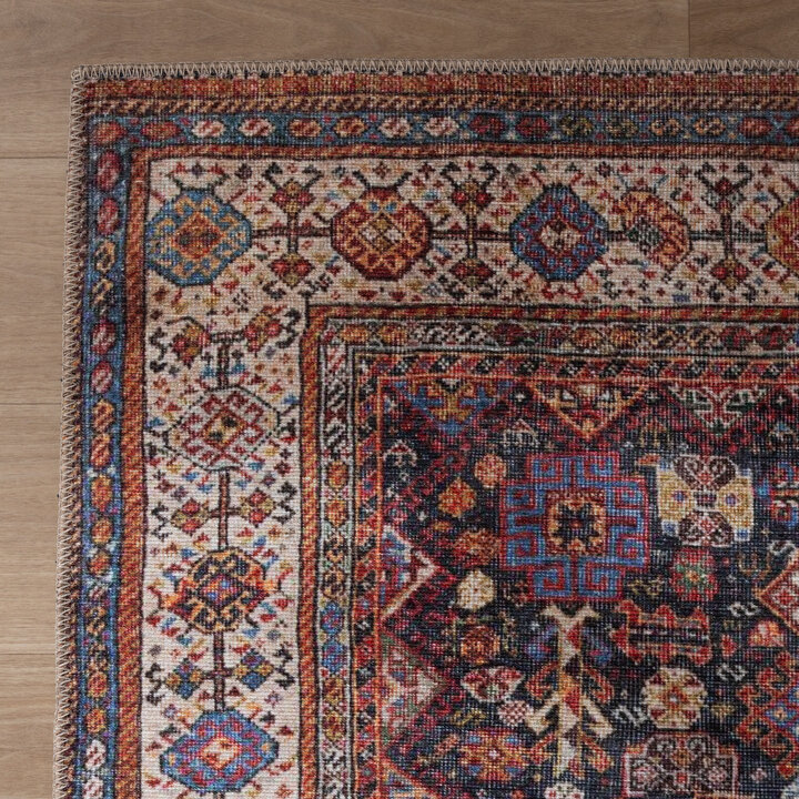 Oosters tapijt - Liva Herati Blauw | Wasbaar