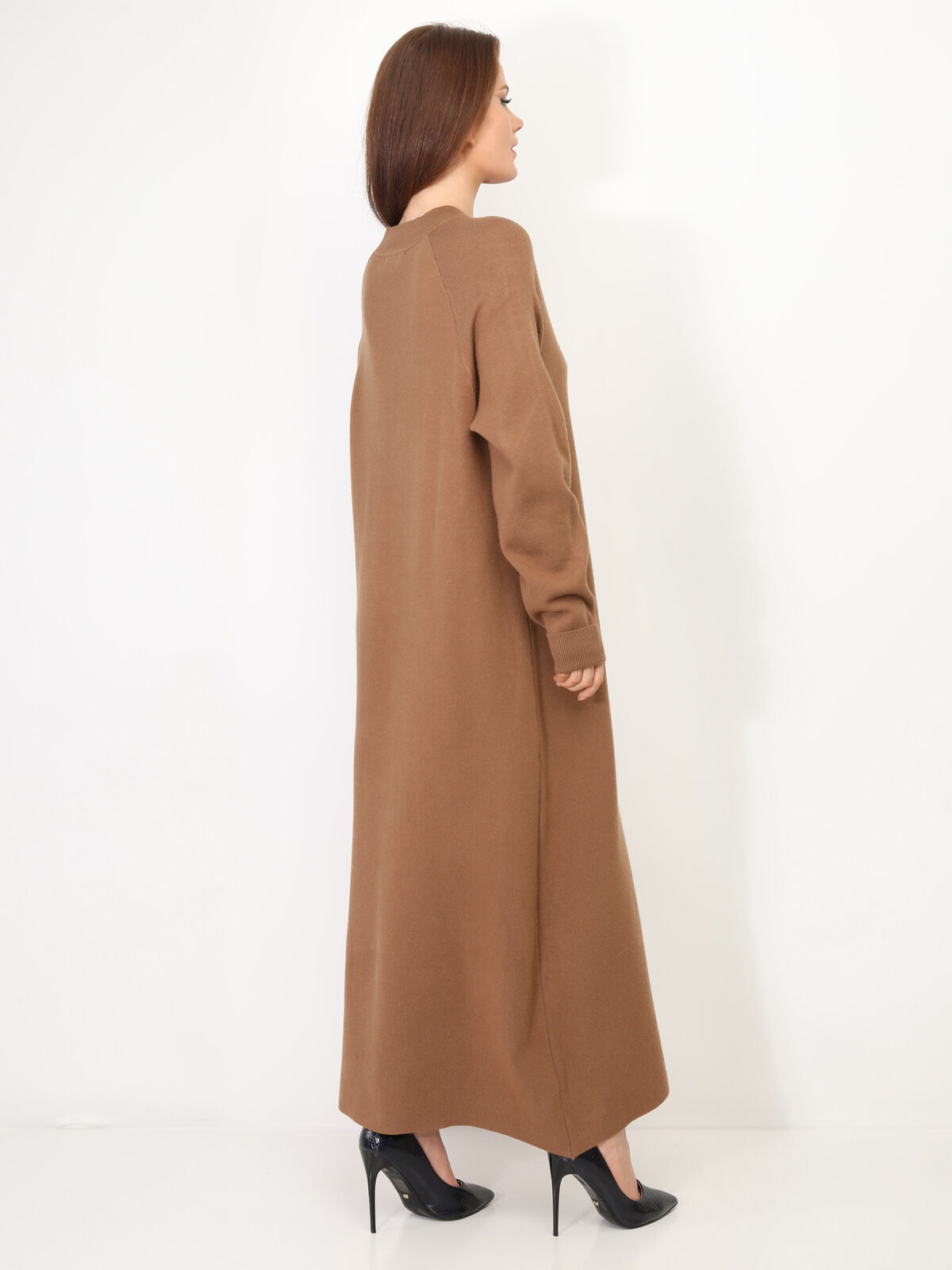 Robe pull longue et ample- Camel